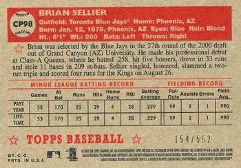 2001 Topps Heritage - Chrome #CP98 Brian Sellier  Back