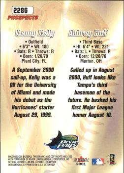 2001 Ultra - Gold Medallion #228G Kenny Kelly / Aubrey Huff  Back