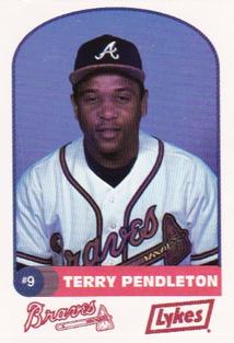 1992 Lykes Atlanta Braves Perforated #NNO Terry Pendleton Front