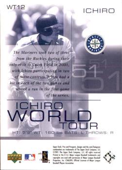 2001 Upper Deck Pros & Prospects - Ichiro World Tour #WT12 Ichiro Back