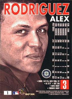 1999 SkyBox Premium #1 Alex Rodriguez Back