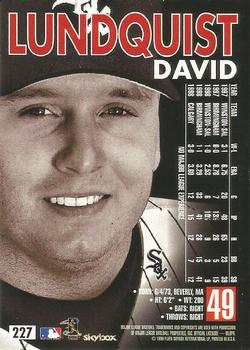 1999 SkyBox Premium #227 David Lundquist Back