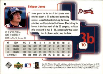 1999 SP Signature Edition #8 Chipper Jones Back