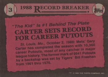 1989 Topps #3 Gary Carter Back