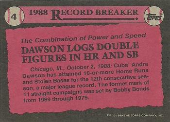 1989 Topps #4 Andre Dawson Back