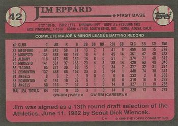 1989 Topps #42 Jim Eppard Back