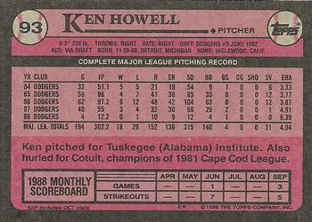 1989 Topps #93 Ken Howell Back
