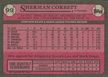 1989 Topps #99 Sherman Corbett Back