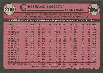 1989 Topps #200 George Brett Back