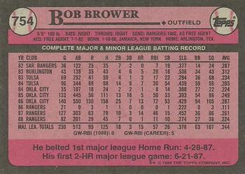 1989 Topps #754 Bob Brower Back