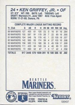 1996 Kenner Starting Lineup Cards Extended Series #530437 Ken Griffey, Jr. Back