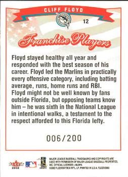 2002 Fleer - Tiffany #12 Cliff Floyd Back