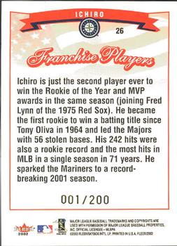 2002 Fleer - Tiffany #26 Ichiro Suzuki Back