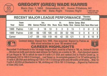 1990 Donruss #65 Greg Harris Back