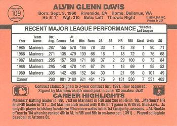 1990 Donruss #109 Alvin Davis Back