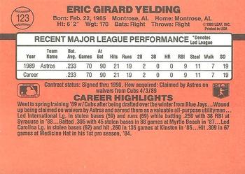1990 Donruss #123 Eric Yelding Back