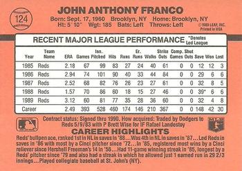 1990 Donruss #124 John Franco Back