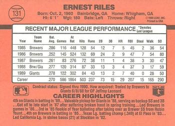 1990 Donruss #131 Ernest Riles Back