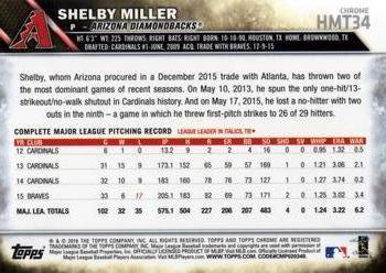 2016 Topps Chrome Update #HMT34 Shelby Miller Back
