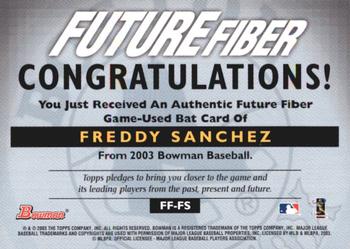 2003 Bowman - Future Fiber Bats #FF-FS Freddy Sanchez Back