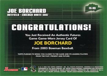 2003 Bowman - Futures Game Jerseys #FG-JEB Joe Borchard Back
