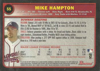 2003 Bowman - Gold #55 Mike Hampton Back