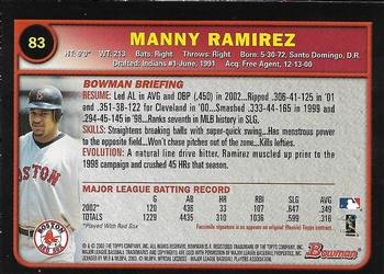 2003 Bowman - Gold #83 Manny Ramirez Back