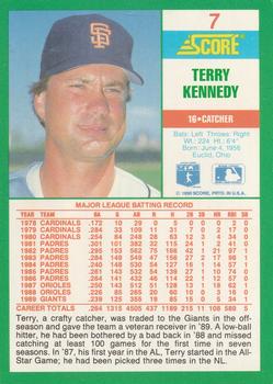 1990 Score #7 Terry Kennedy Back
