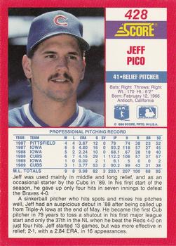 1990 Score #428 Jeff Pico Back
