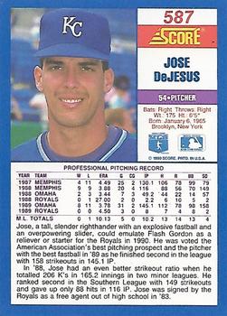 1990 Score #587 Jose DeJesus Back