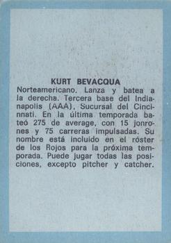 1970 Ovenca Venezuelan #152 Kurt Bevacqua Back