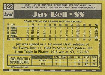 1990 Topps #523 Jay Bell Back