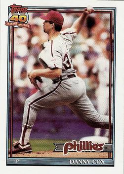 1991 Topps Traded - Gray Card Stock (Pack Version) #25T Danny Cox Front