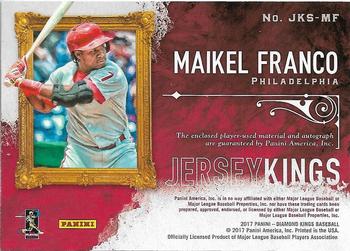 2017 Panini Diamond Kings - Jersey Kings Signatures Holo Gold #JKS-MF Maikel Franco Back