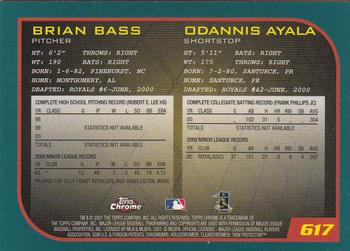 2001 Topps Chrome #617 Brian Bass / Odannis Ayala Back