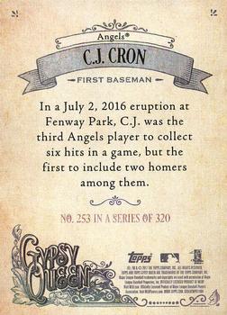 2017 Topps Gypsy Queen - Missing Blackplate #253 C.J. Cron Back