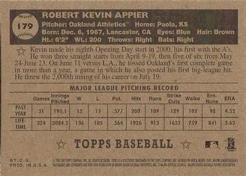 2001 Topps Heritage #179 Kevin Appier Back