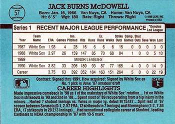 1991 Donruss #57 Jack McDowell Back