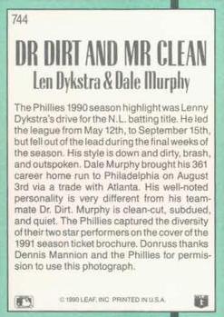 1991 Donruss #744 Dr. Dirt and Mr. Clean Back