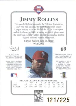 2003 Topps Tribute Contemporary - Red #69 Jimmy Rollins Back