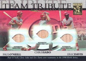 2003 Topps Tribute World Series - Team Tribute Relics #TTR-OSD Paul O'Neill / Chris Sabo / Eric Davis Front