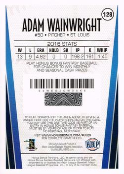 2017 Honus Bonus Fantasy Baseball - Silver Foil #128 Adam Wainwright Back