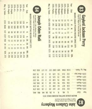 1979 Hostess - Panels L Shaped #82-84 John Mayberry / Gaylord Perry / Joe Rudi Back