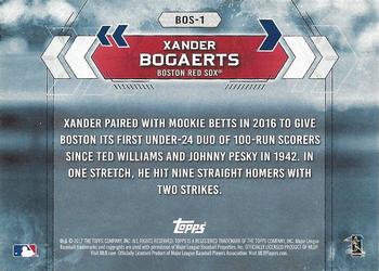 2017 Topps National Baseball Card Day - Boston Red Sox #BOS-1 Xander Bogaerts Back