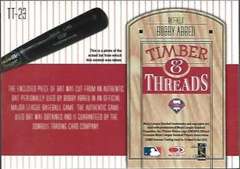 2004 Donruss - Timber & Threads #TT-23 Bobby Abreu Back