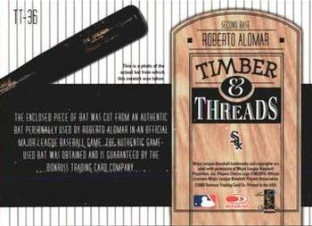 2004 Donruss - Timber & Threads #TT-36 Roberto Alomar Back