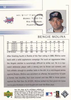 2002 Upper Deck #52 Bengie Molina Back