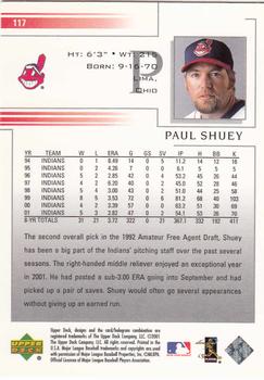 2002 Upper Deck #117 Paul Shuey Back