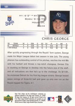2002 Upper Deck #181 Chris George Back