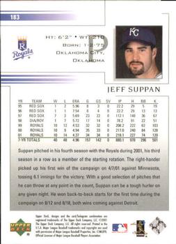 2002 Upper Deck #183 Jeff Suppan Back